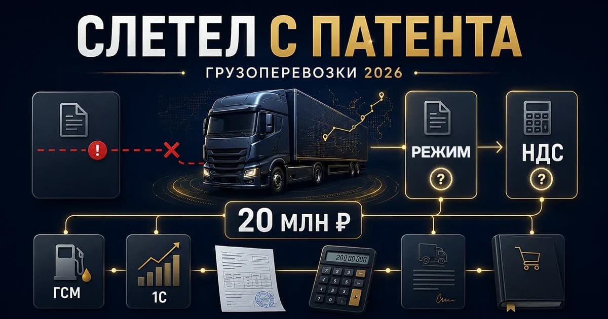 Грузоперевозчик потерял патент в 2026 году: какой режим действует и как считать НДС
