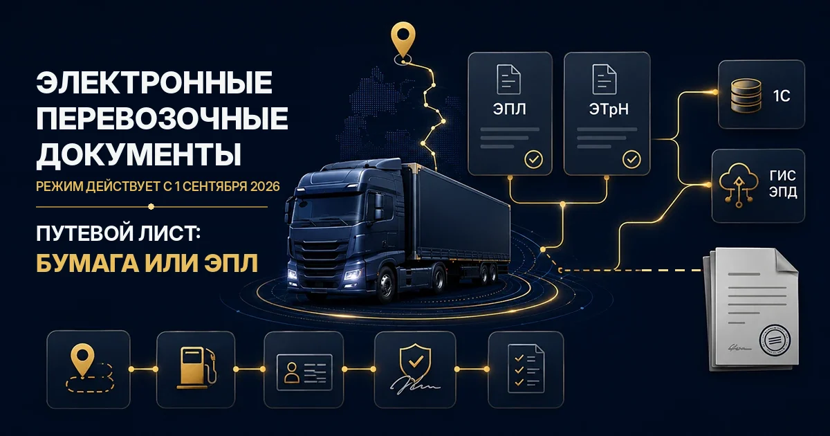 Электронные перевозочные документы с 1 сентября 2026: что обязательно и что с путевым листом